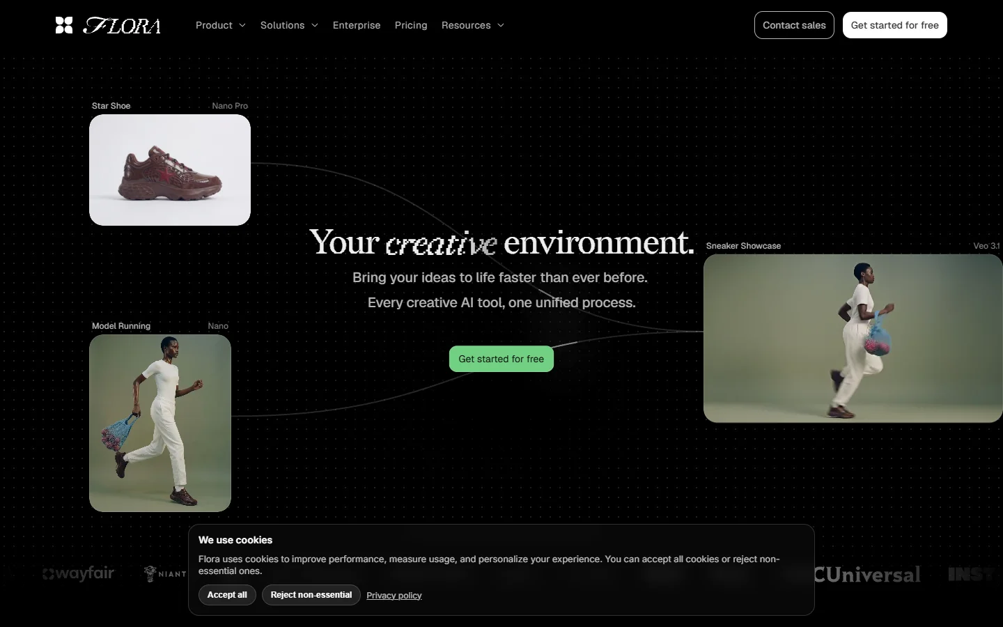 Flora collaborative AI canvas homepage