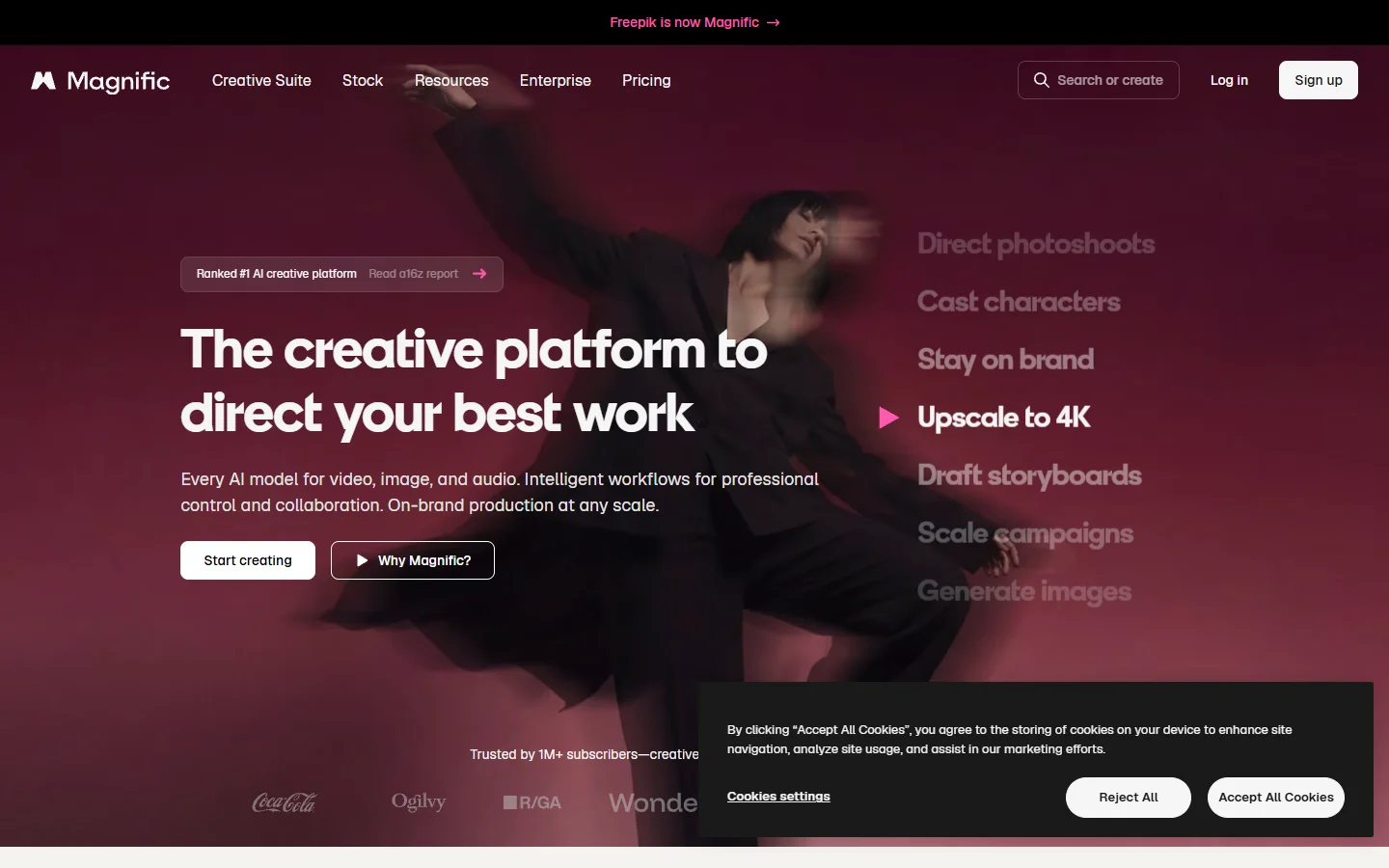 Freepik Spaces node canvas homepage
