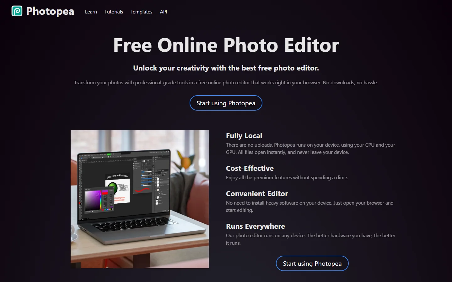 Photopea free browser-based Photoshop alternative