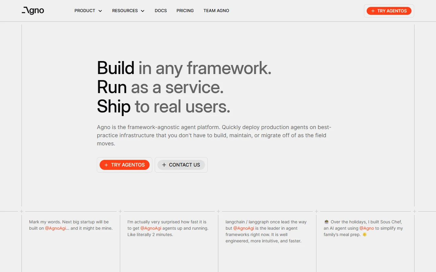 Agno homepage