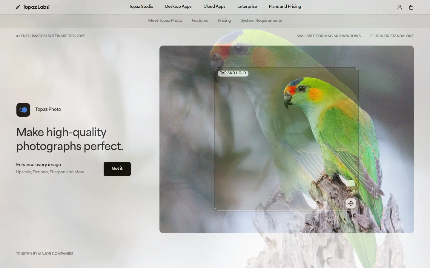 Topaz Photo AI homepage