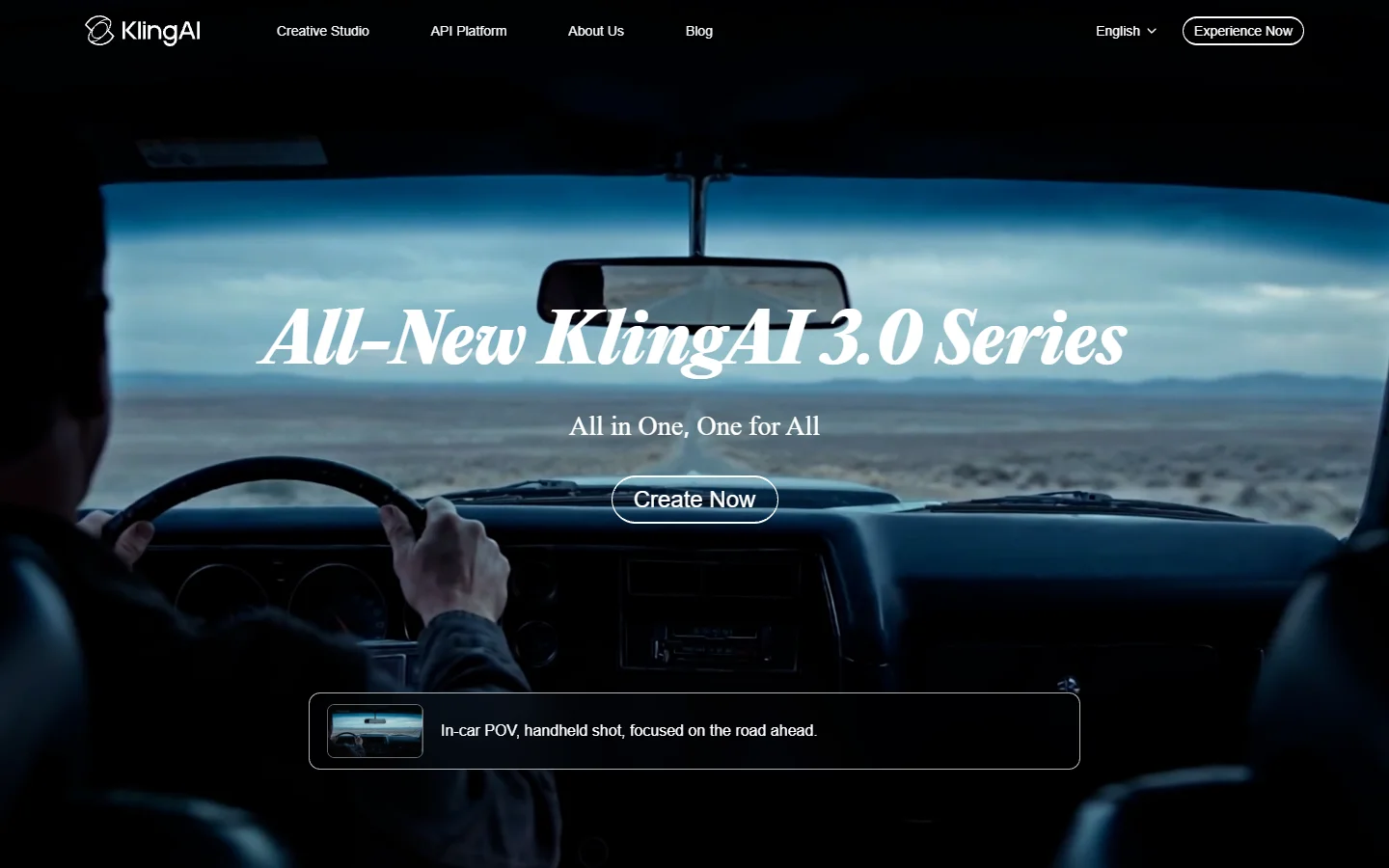 Kling AI homepage