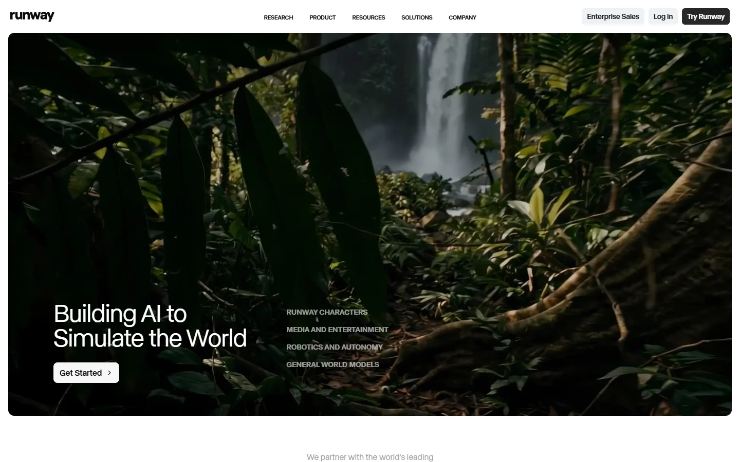 Runway homepage