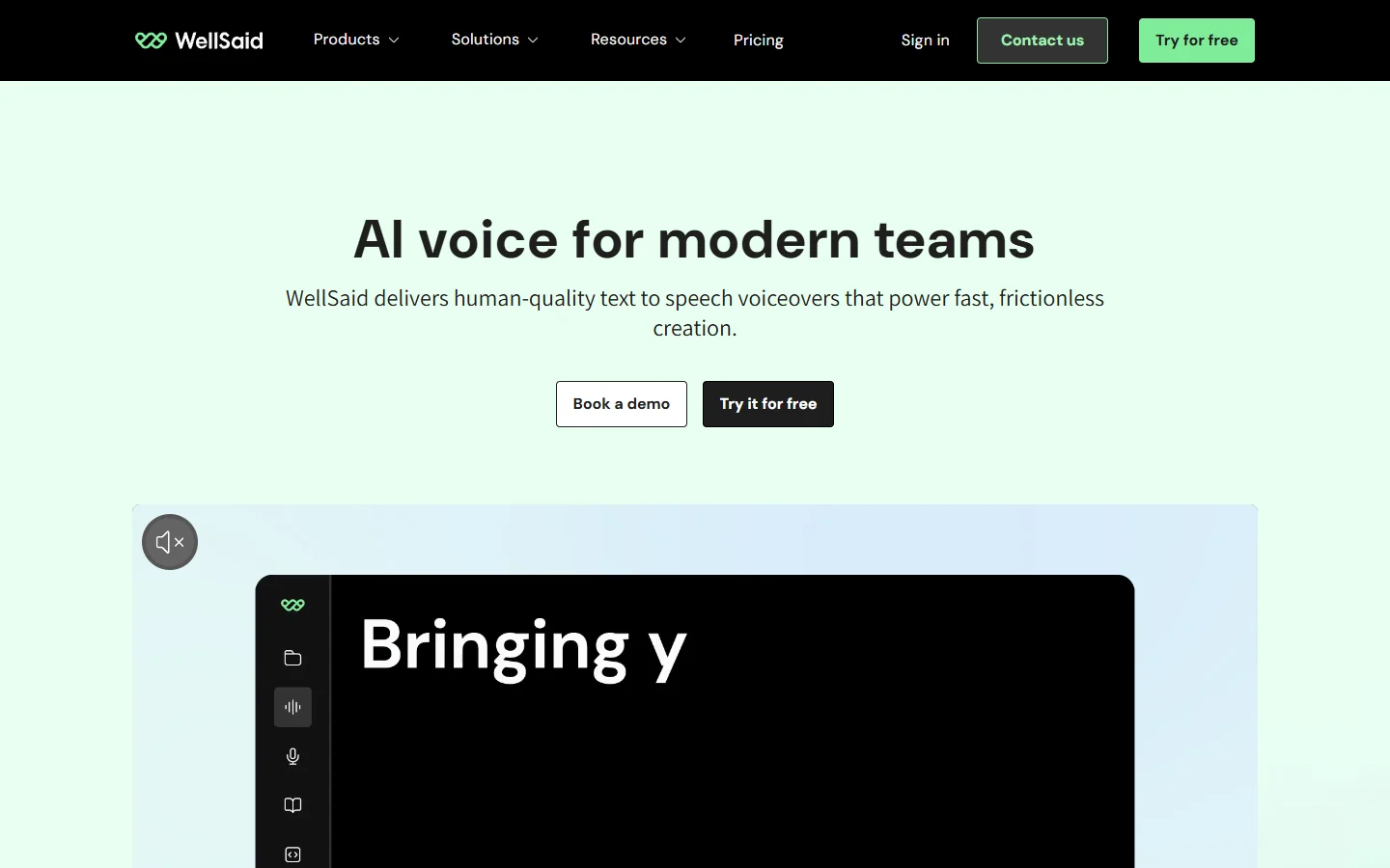WellSaid Labs enterprise voice generation platform