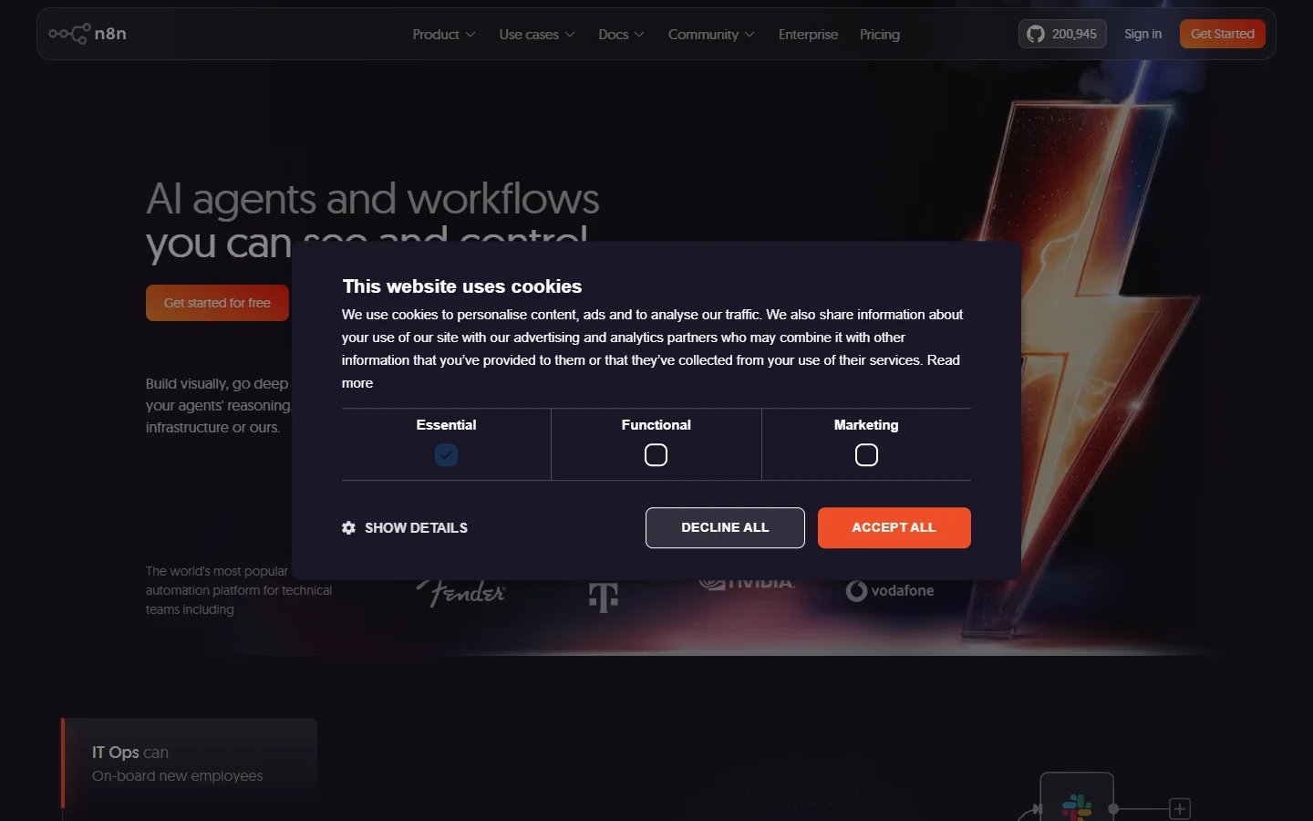 n8n workflow automation homepage