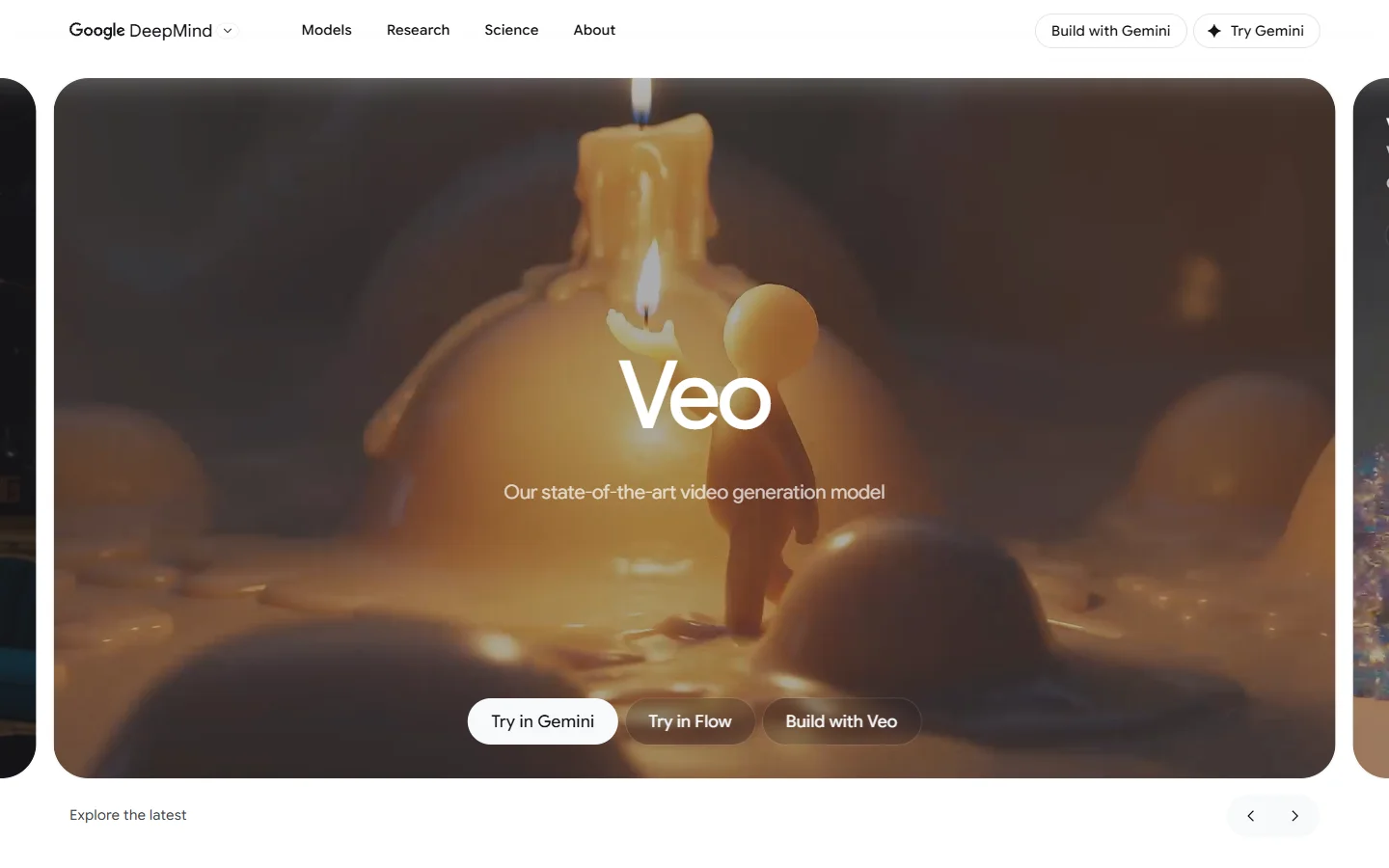 Google Veo video generation platform interface