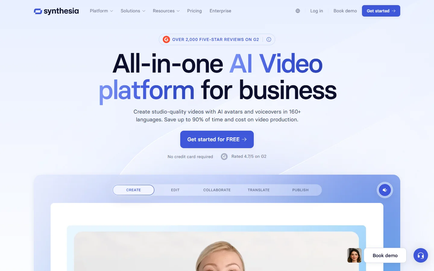 Synthesia AI avatar video creation platform