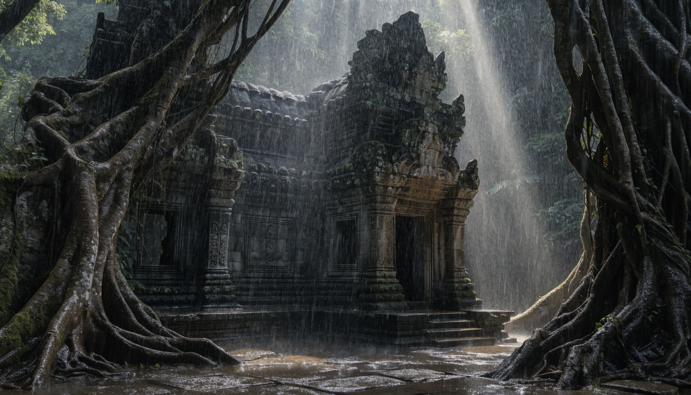 AI-generated product scene showing a watch on a dark leather surface with dramatic side lighting