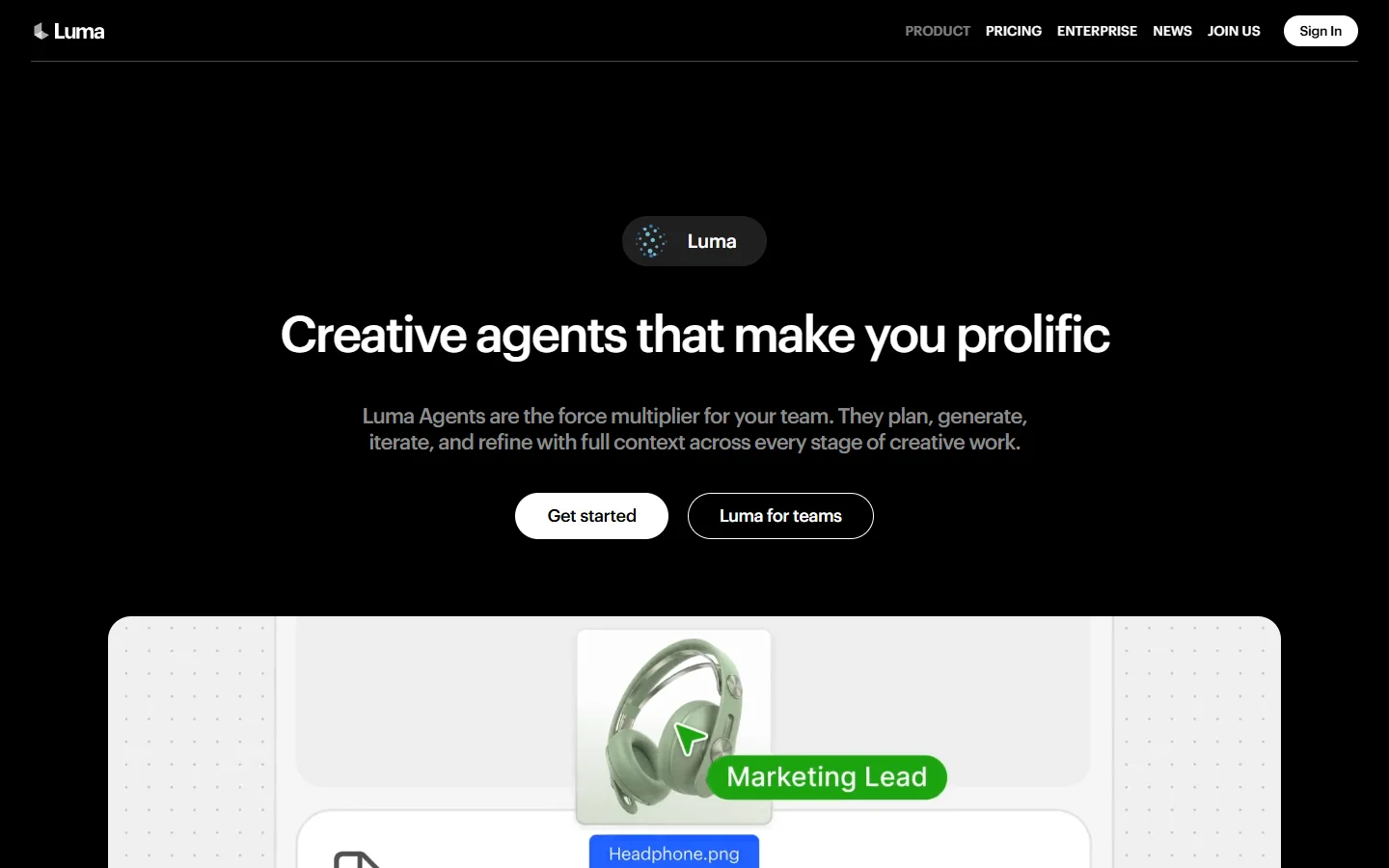 Luma Dream Machine interface for AI video generation
