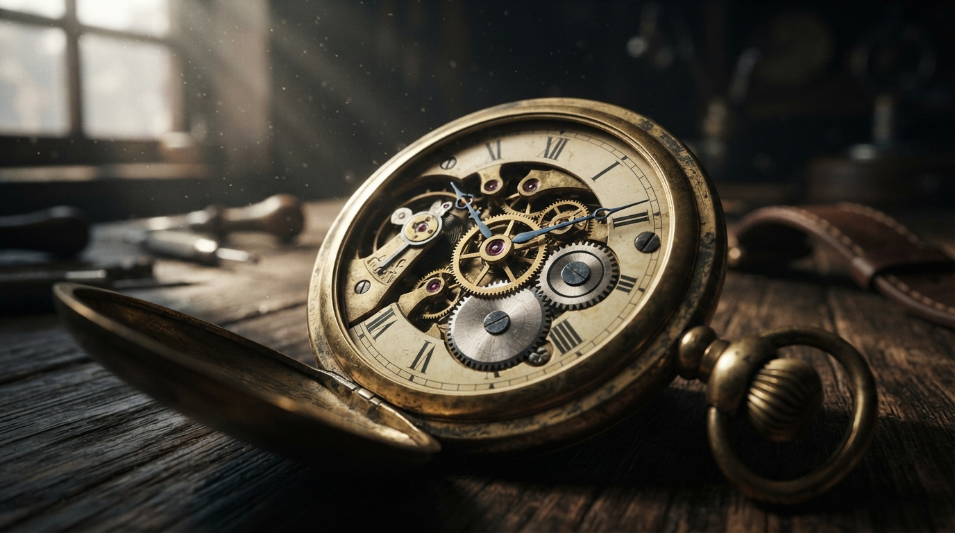 Wide cinematic frame of a rendered environment with volumetric light and deep contrast