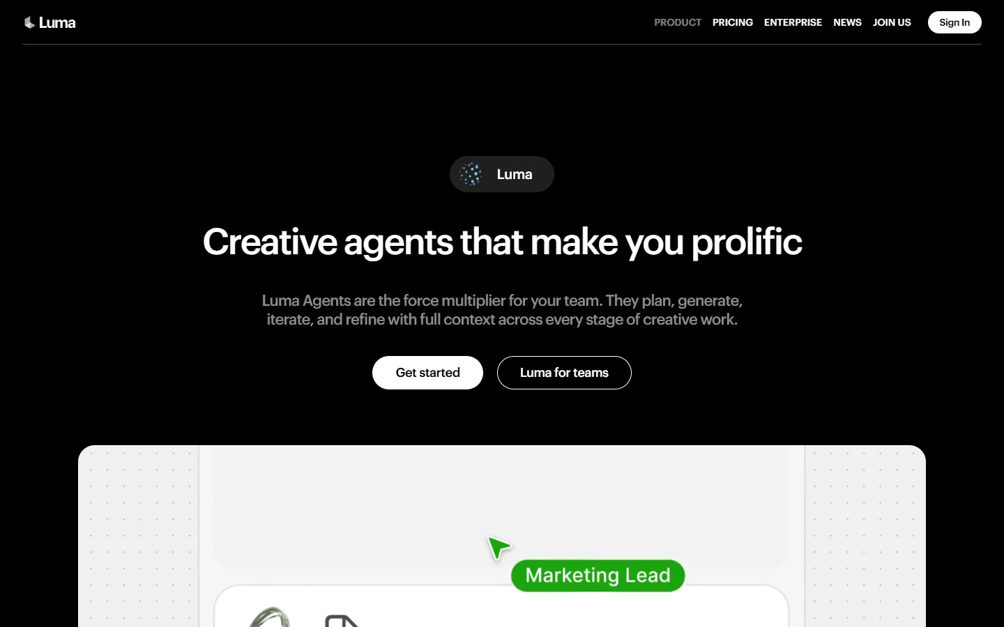Luma Dream Machine text-to-video generation interface