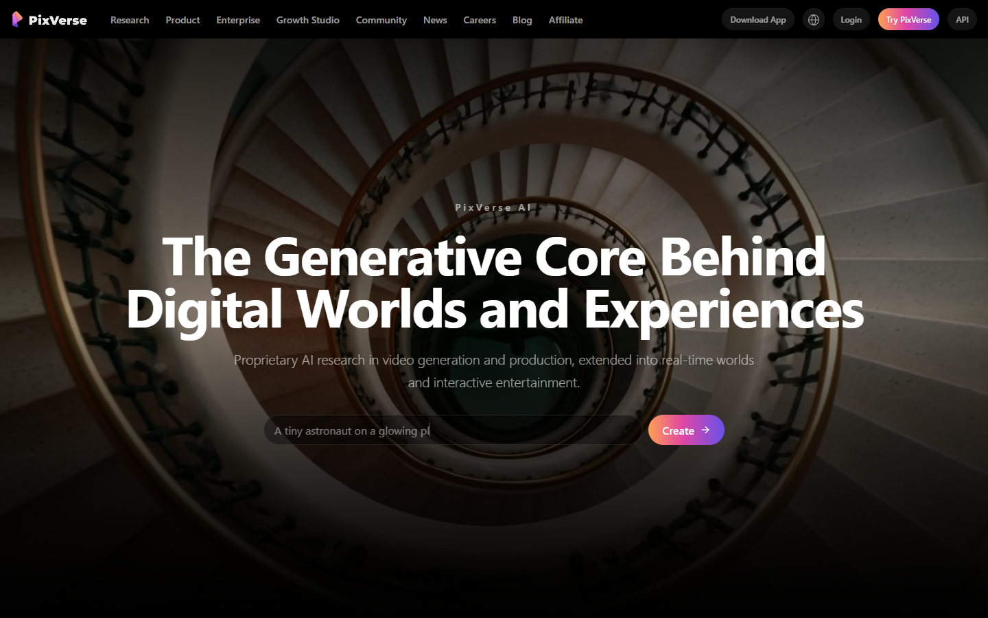 PixVerse homepage showing AI video generation from images